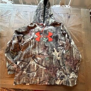 Under Armour Men’s Camo Hoodie - Brown and Orange